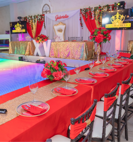 Stage set for an event